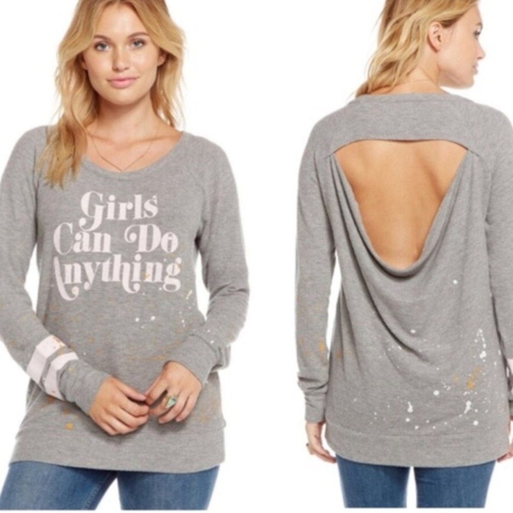 NWT! Chaser Girls Cutout Back Sweatshirt Jumper S